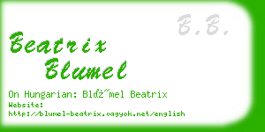 beatrix blumel business card